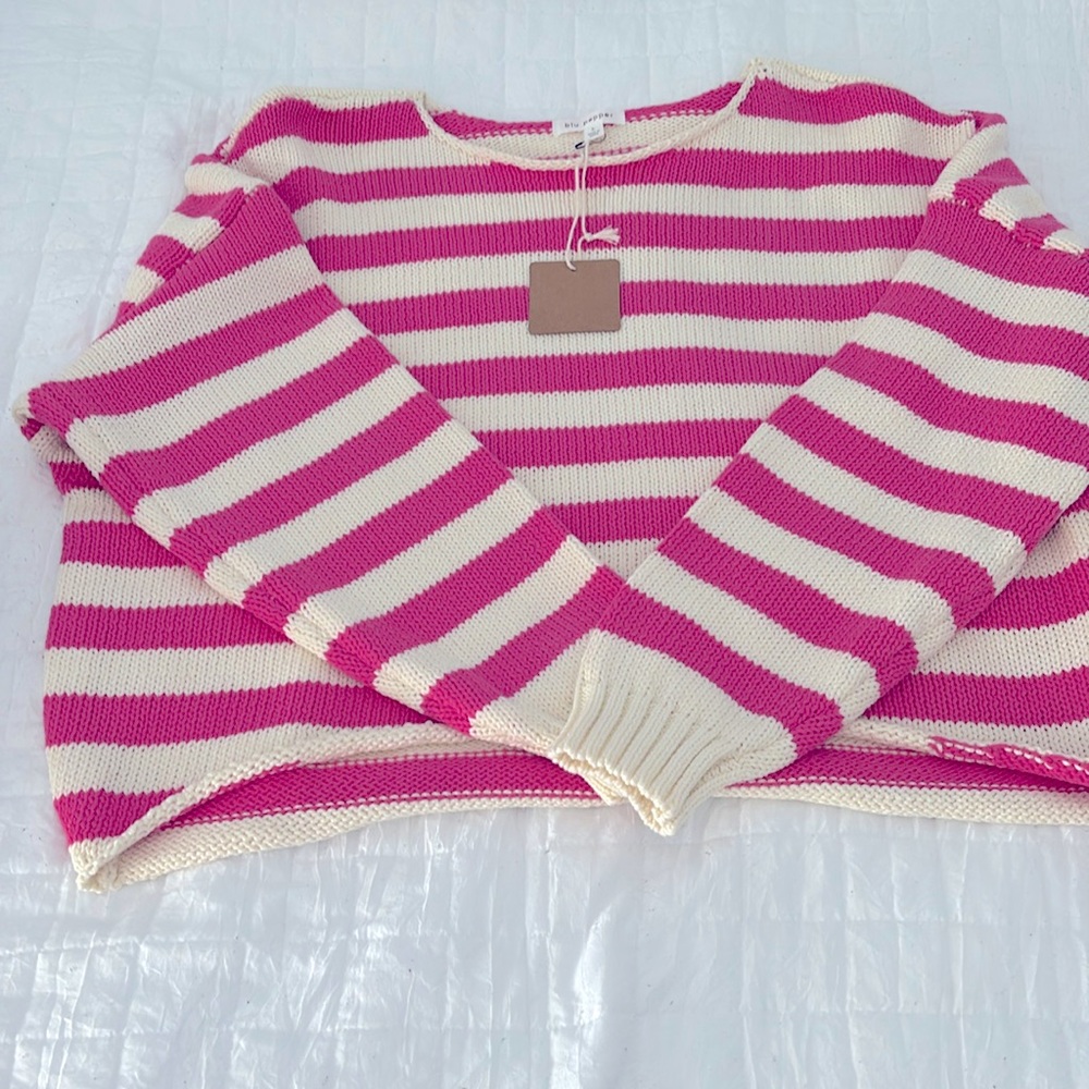 Blu Pepper brand pink/cream striped sweater